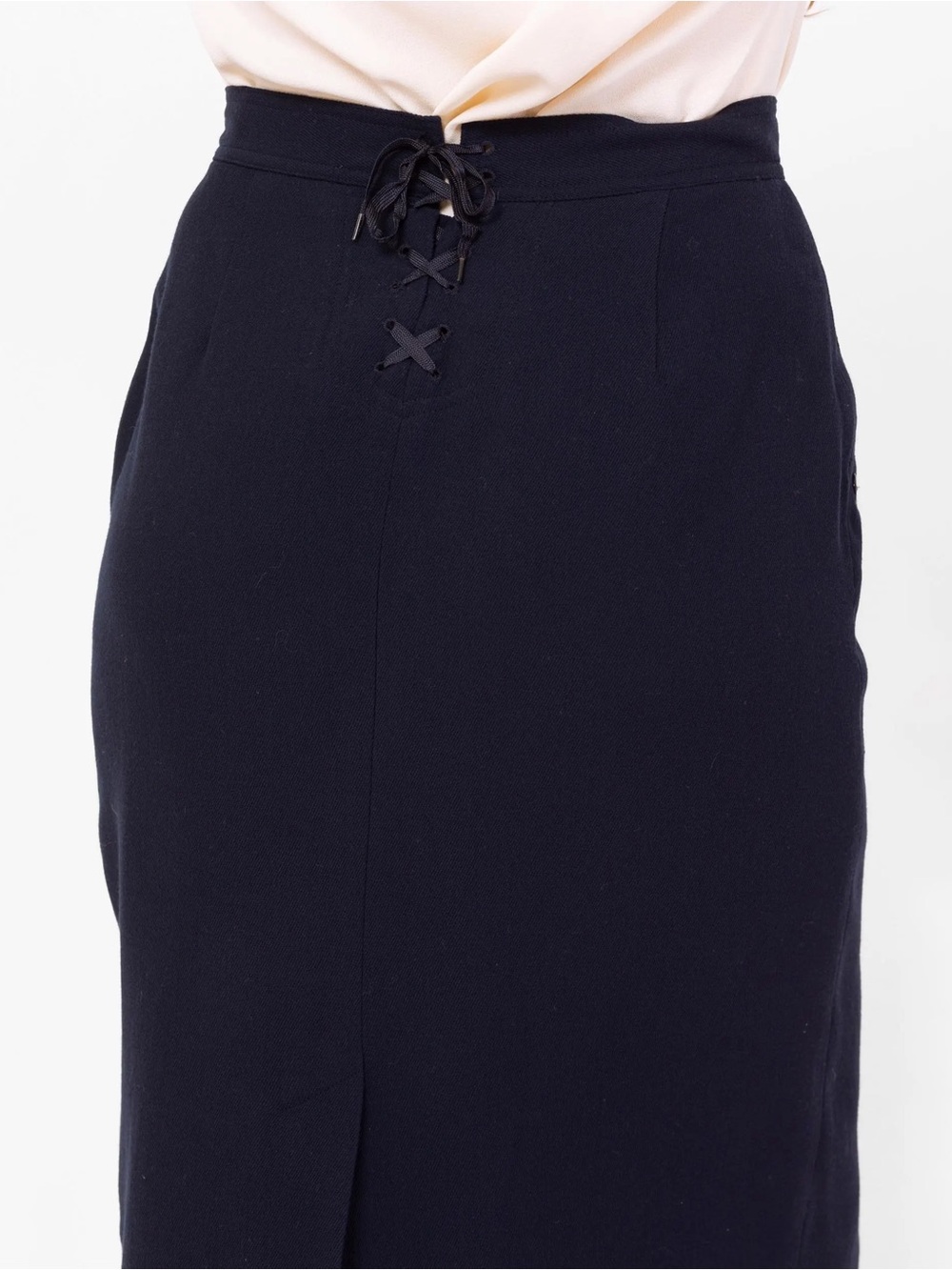 Ralph Lauren Navy Wool Midi Sailor Skirt - Picture 6 of 9